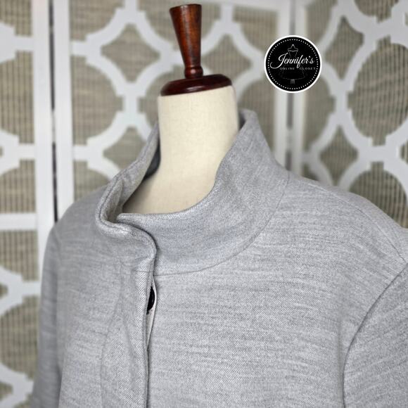 Lands' End Women's Gray Poly Blend Hidden Button Fully Lined Jacket Size 4X 30W - Picture 2 of 12